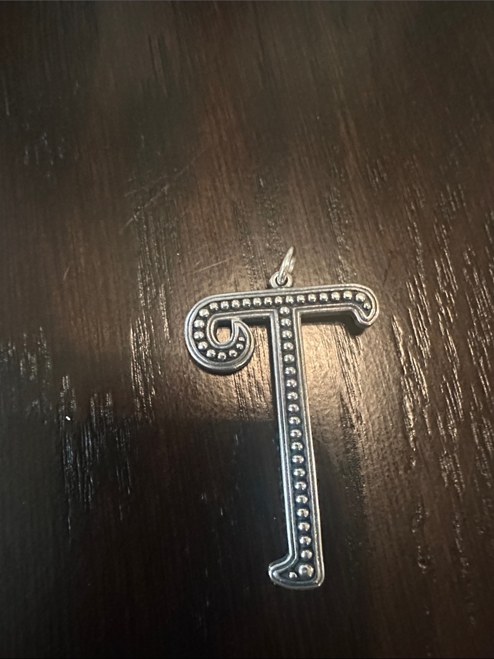 James Avery Silver Letter T Beaded Pendant